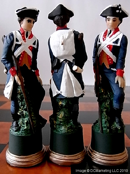 American War of Independence Hand Painted Theme Chess Set